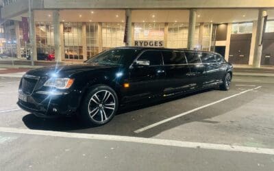 Airport Transfer Service with Black Chrysler Super Stretch Limousine from Sydney International Airport